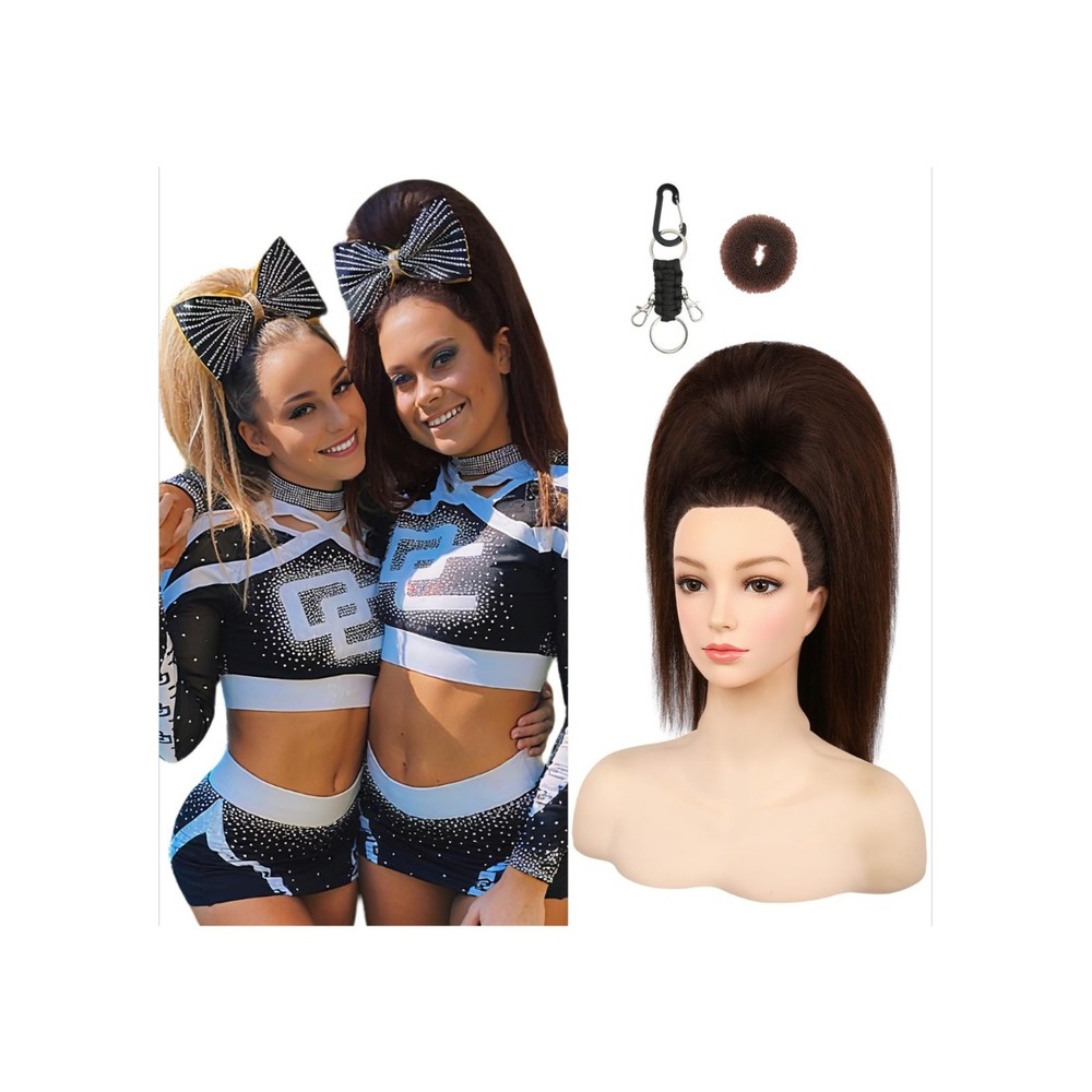 SEIKEA 18in Straight Cheer Ponytail‎ Hair Piece Brown Extension Dance Pom